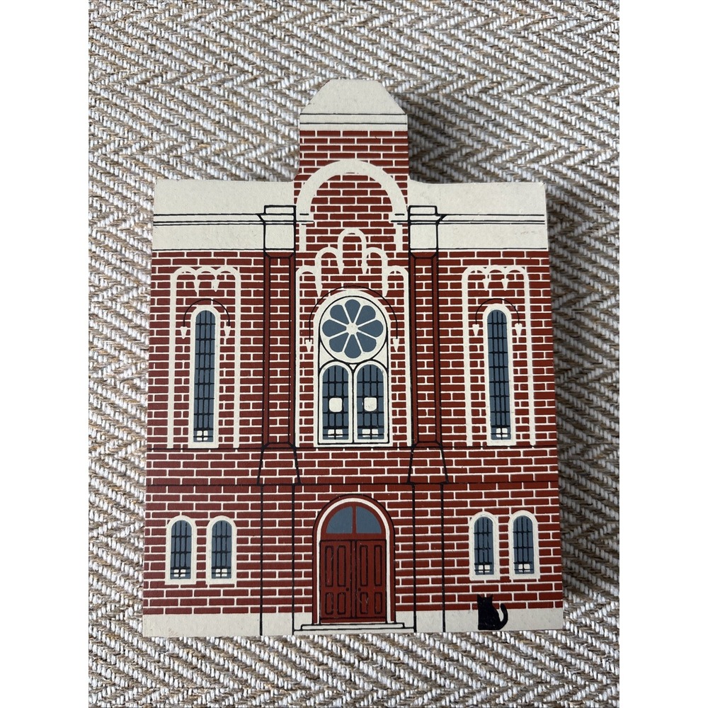 Cat's Meow Village FIRST BAPTIST CHURCH Wooden Shelf Sitter